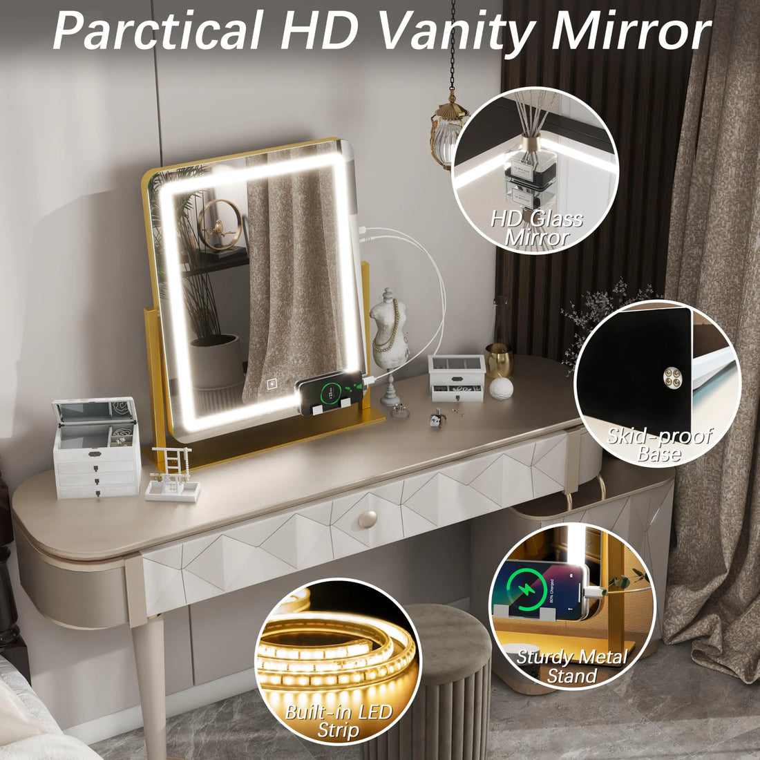 Vanity LED Lighted Makeup Mirror